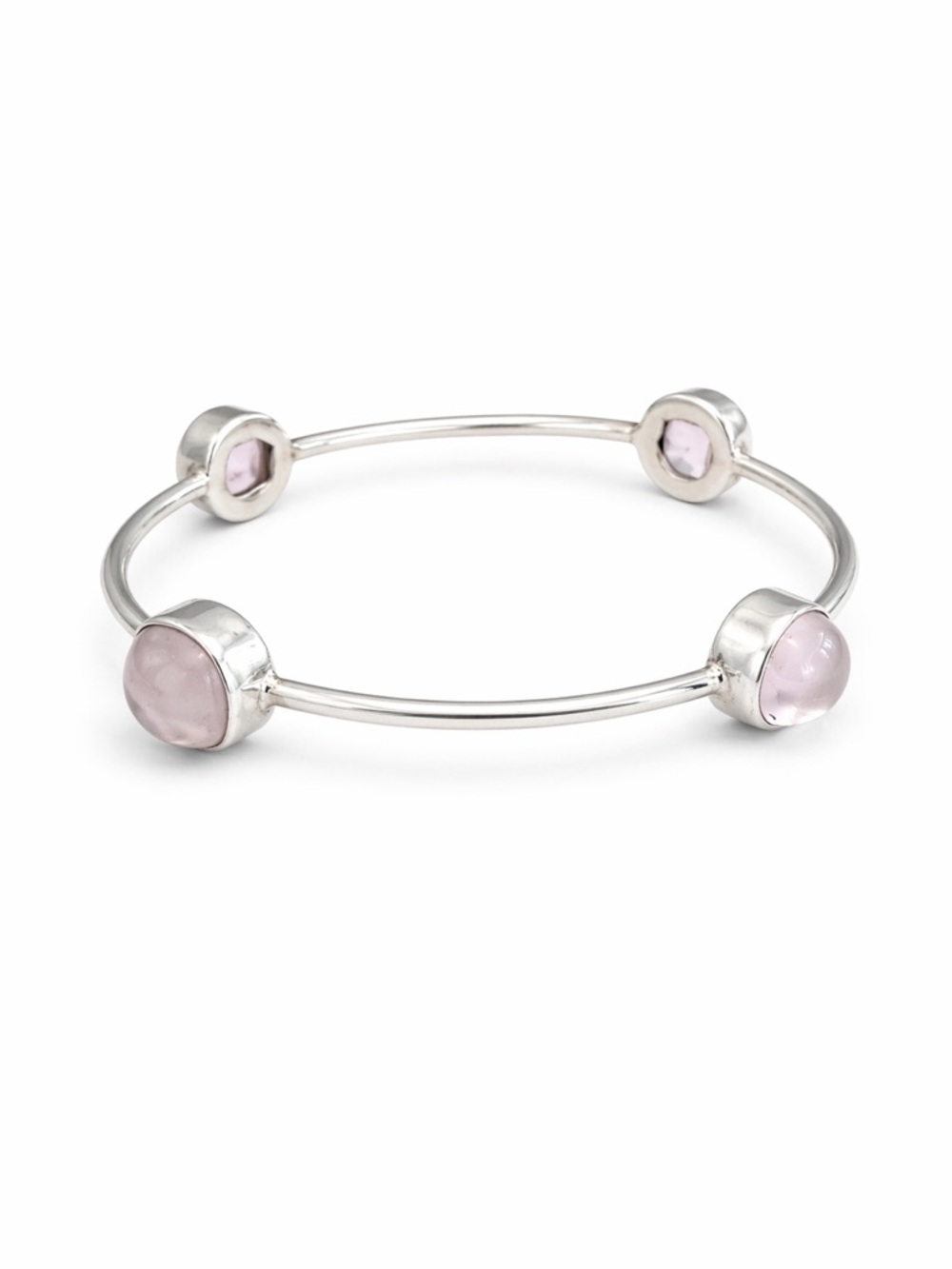 Sterling Silver Rose Quartz Bangle Bracelet New